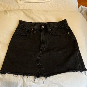 Madewell black denim mini skirt (27)